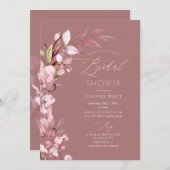 Invitation PixDezines H2 Dusty Rose Eucalyptus Fête des marié (Devant / Derrière)