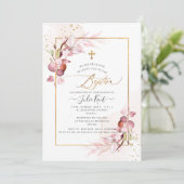 Invitation PixDezines H2 Dusty rose Gum Eucalyptus Baptême (Debout devant)