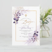 Invitation PixDezines H2 Eggplant Eucalyptus Bautizo (Debout devant)