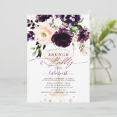 Invitation PixDezines H2 Eggplant Peonies Rose BrunchBubbly (Debout devant)