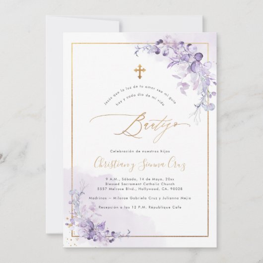 Invitation PixDezines H2 Eucalyptus Bautizo (Devant)