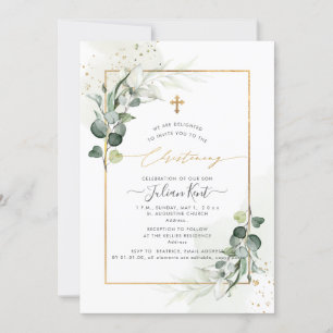 Invitation PixDezines H2 Eucalyptus Christening