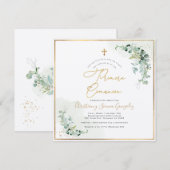 Invitation PixDezines H2 Eucalyptus Première Communion (Devant / Derrière)