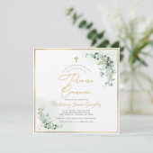 Invitation PixDezines H2 Eucalyptus Première Communion (Debout devant)
