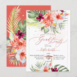 Invitation PixDezines H2 Fête Tropicale Luau de Remise de Dip