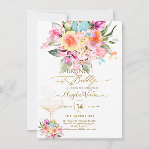 Invitation PixDezines H2 Fiesta été Rose Brunch Bubbly