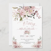 Invitation PixDezines H2 Fleurs Dusty Rose Hydrangeas (Devant)