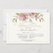 Invitation PixDezines H2 Fleurs Roses Dusty (Devant)