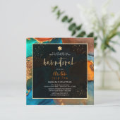 Invitation PixDezines H2 Galaxie moderne Abstrait Bar Mitzvah (Debout devant)