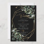 Invitation PixDezines H2 Green Gold Eucalyptus Mariage (Devant)
