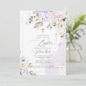 Invitation PixDezines H2 Hortensias Crème Roses Baptême (Debout devant)
