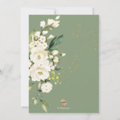 Invitation PixDezines H2 Hydrangeas Crème Roses Baptême (Dos)