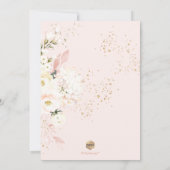 Invitation PixDezines H2 Hydrangeas Roses Fleurs Rouges Baptê (Dos)