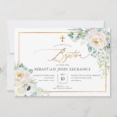 Invitation PixDezines H2 Peonies Eucalyptus Baptême (Devant)