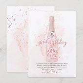 Invitation PixDezines H2 Pink Champagne 90 Birthday (Devant / Derrière)