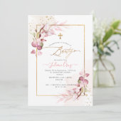 Invitation PixDezines H2 rose Eucalyptus Bautizo (Debout devant)