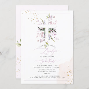 Invitation PixDezines H2 rose Eucalyptus Bautizo