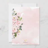 Invitation PixDezines H2 Rose Hydrangea Fête des mariées Rose (Dos)