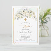 Invitation PixDezines H2 Roses Alabaster Baptême (Debout devant)