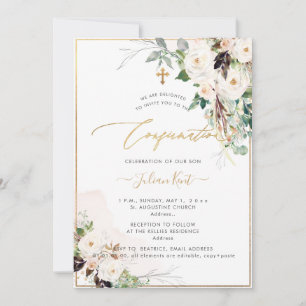 Invitation PixDezines H2 Roses Blush Crème Confirmation