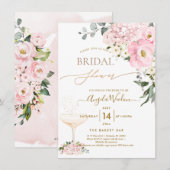 Invitation PixDezines H2 Roses et Hydrangeas Roses Fuschia En (Devant / Derrière)