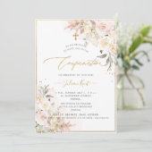 Invitation PixDezines H2 Roses Fard Crème Confirmation (Debout devant)