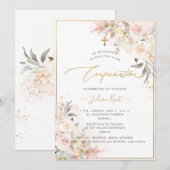 Invitation PixDezines H2 Roses Fard Crème Confirmation (Devant / Derrière)