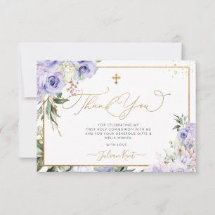 Invitation PixDezines H2 Roses Violettes Remerciement Communi
