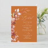 Invitation PixDezines H2 Rust Fall Eucalyptus Fête des mariée (Debout devant)