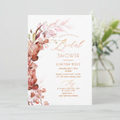 Invitation PixDezines H2 Rust Fall Eucalyptus Fête des mariée (Debout devant)