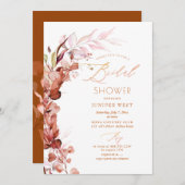 Invitation PixDezines H2 Rust Fall Eucalyptus Fête des mariée (Devant / Derrière)