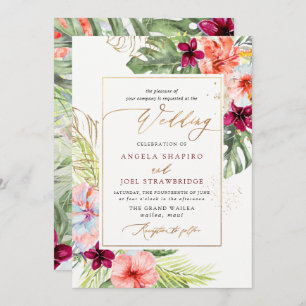 Invitation PixDezines H2 Tropical Paradise Brunch Bubbly