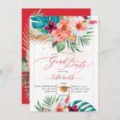 Invitation PixDezines H2 Tropical Paradise Luau Diplôme En (Devant / Derrière)