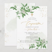 Invitation PixDezines H2 Verdure Fleurs Blanches Confirmation (Devant / Derrière)