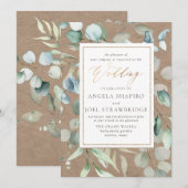 Invitation PixDezines H2 Verdure Rustique Eucalyptus (Devant / Derrière)