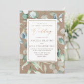 Invitation PixDezines H2 Vert Eucalyptus Rustique (Debout devant)