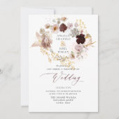 Invitation PixDezines H2 Vintage Blush Bourgogne Fleurs (Devant)