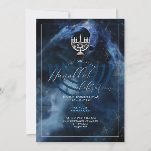 Invitation PixDezines Hanoukka Celebration, Fun Script Fun (Dos)