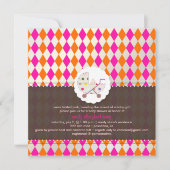 Invitation PixDezines harlequin/rose+orange/baby shower/DO-IT (Devant)
