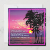 Invitation PixDezines HAWAIIAN SUNSET/BEACH/LUAU/SWIRLS (Dos)
