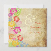 Invitation PixDezines HIBISC VINTAGE LEIS/LUAU (Devant)