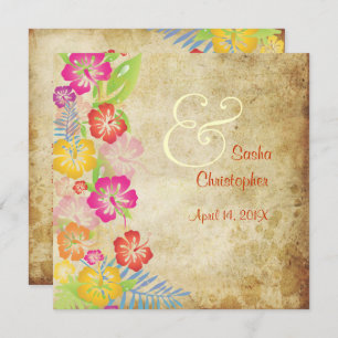 Invitation PixDezines HIBISC VINTAGE LEIS/LUAU