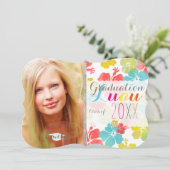 Invitation PixDezines Hibiscus Graduation Luau (Debout devant)