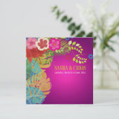 Invitation PixDezines Hibiscus+monstera/jaune+fuschia (Debout devant)