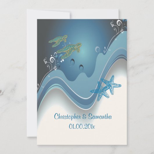 Invitation PixDezines honu+vagues/do-it-yourself arrière - pl (Devant)