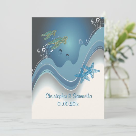 Invitation PixDezines honu+vagues/do-it-yourself arrière - pl (Debout devant)