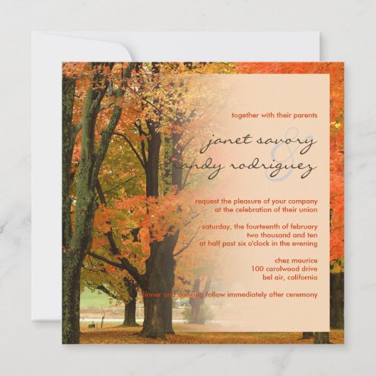 Invitation PixDezines IN the WOODS/MARIAGE DE AUTOMNE/DO-IT-Y (Dos)