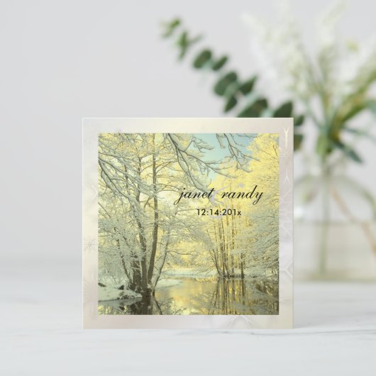 Invitation PixDezines In the Woods, mariage d'hiver (Debout devant)