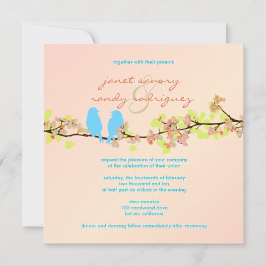 Invitation PixDezines INSÉPARABLES/BLUE/DO-IT-YOURSELF ARRIÈR (Dos)