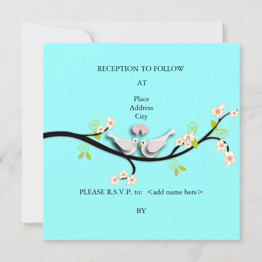 Invitation PixDezines Inséparables/Doves blanches (Dos)